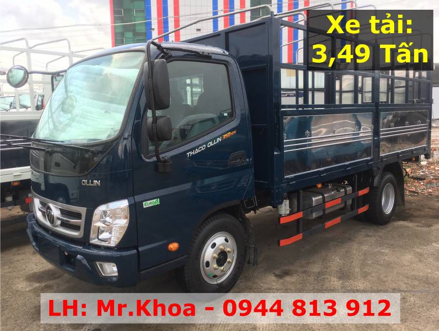 Thaco Binh Duong ban xe tai OLLIN350.E4 - Thung mui bat 3,49 tan - Cong nghe ISUZU - Gia tot, ho tro vay von 75%