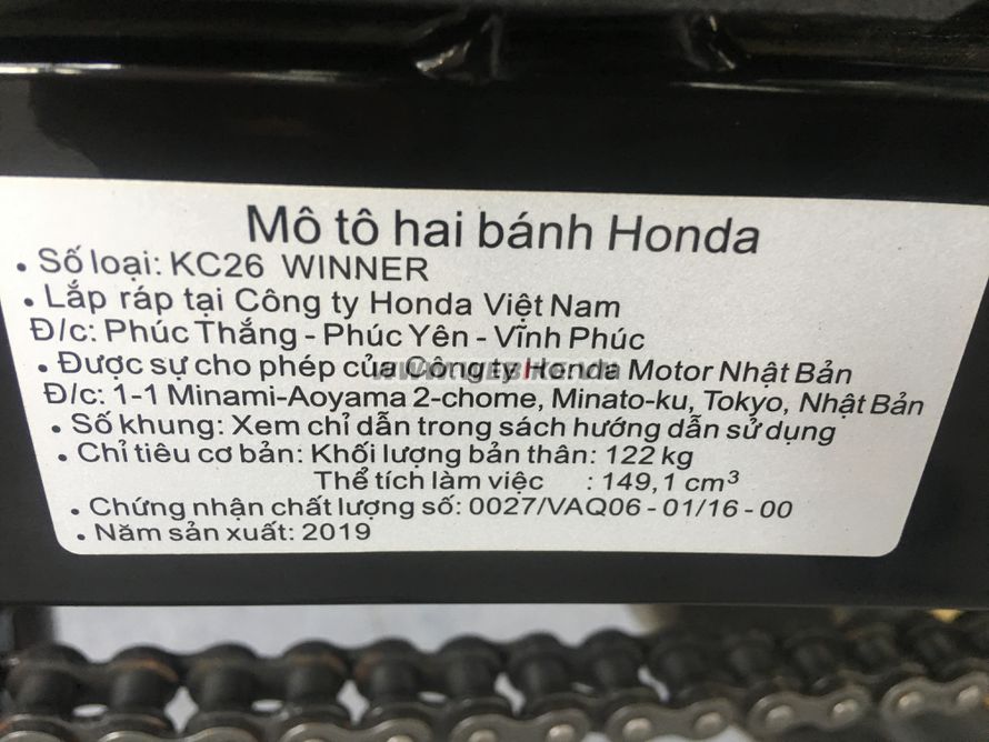 Can ban HONDA Winner 150 2019 Den Nham o Ha Noi gia 30.8tr MSP #1028914