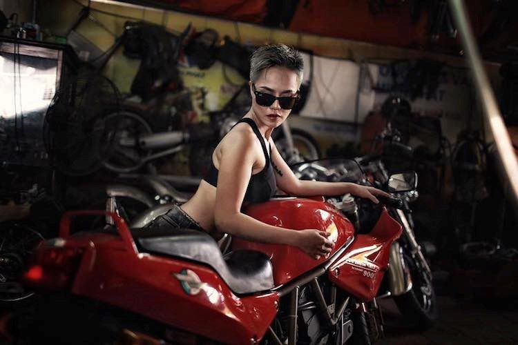 “Nu quai” Viet sieu ngau ben moto Ducati Supersport 900-Hinh-2