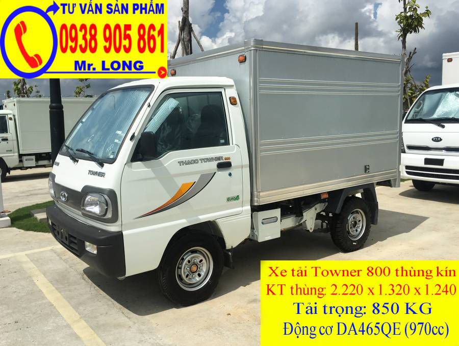 Xe tai towner 800 tai 500 kg moi 100 % ho tro tra gop 70% tai Da Nang